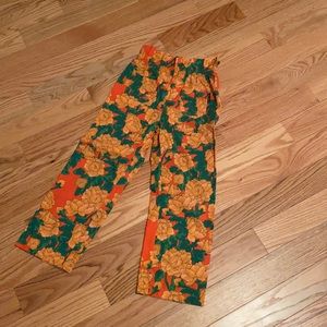 PEONIES WOVEN PAPER BAG TROUSERS by Mini Rodini